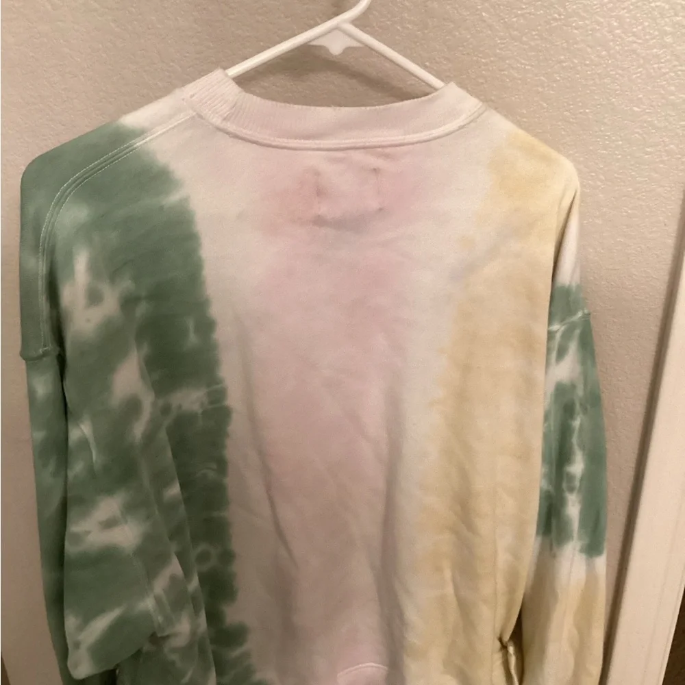 American Eagle Outfitters Tie-Dye Crew Neck Sweater - Green, Yellow, Pink - Picture 3 of 4